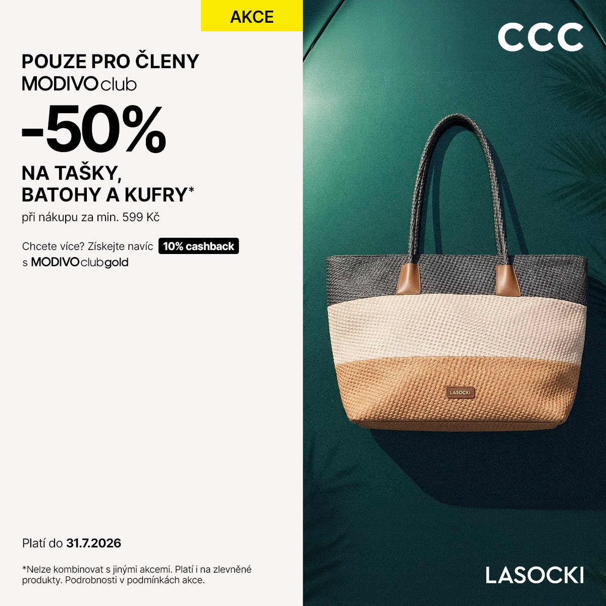 -50 % na tašky, batohy a kufry