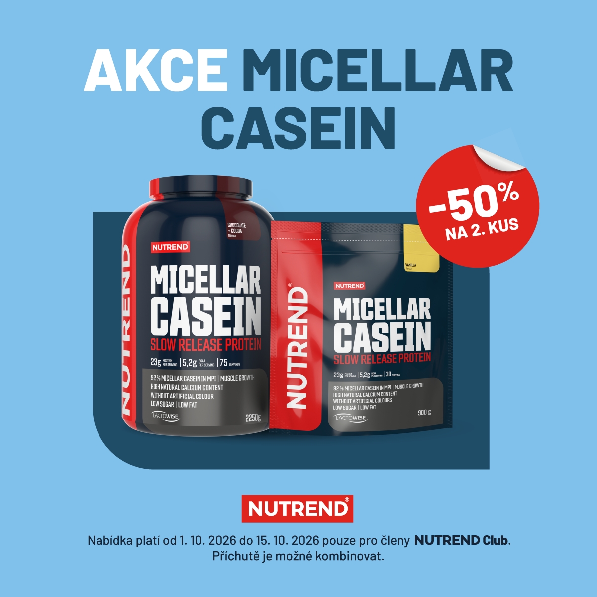 Micellar Casein -50 % na 2. kus