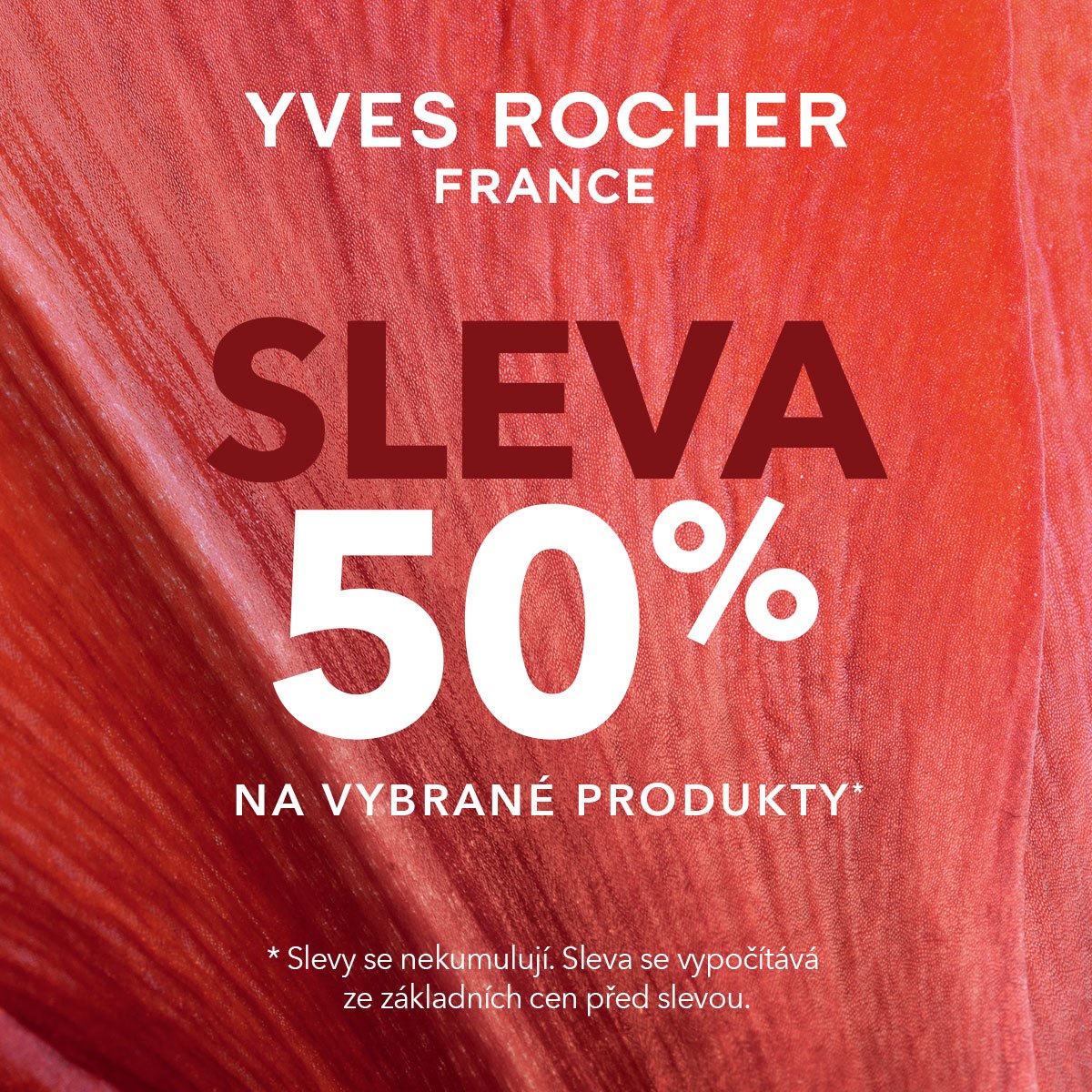 Slevy 50 % na vybrané produkty