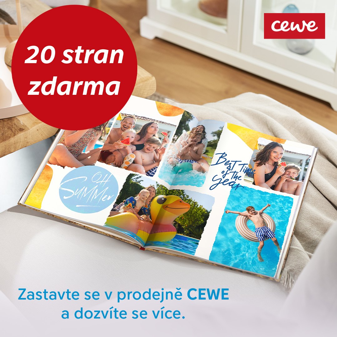 20 stran v CEWE FOTOKNIZE zdarma