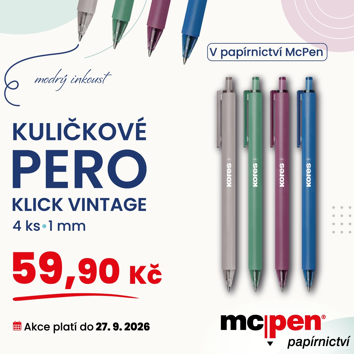 Kuličkové pero KORES Klick Vintage