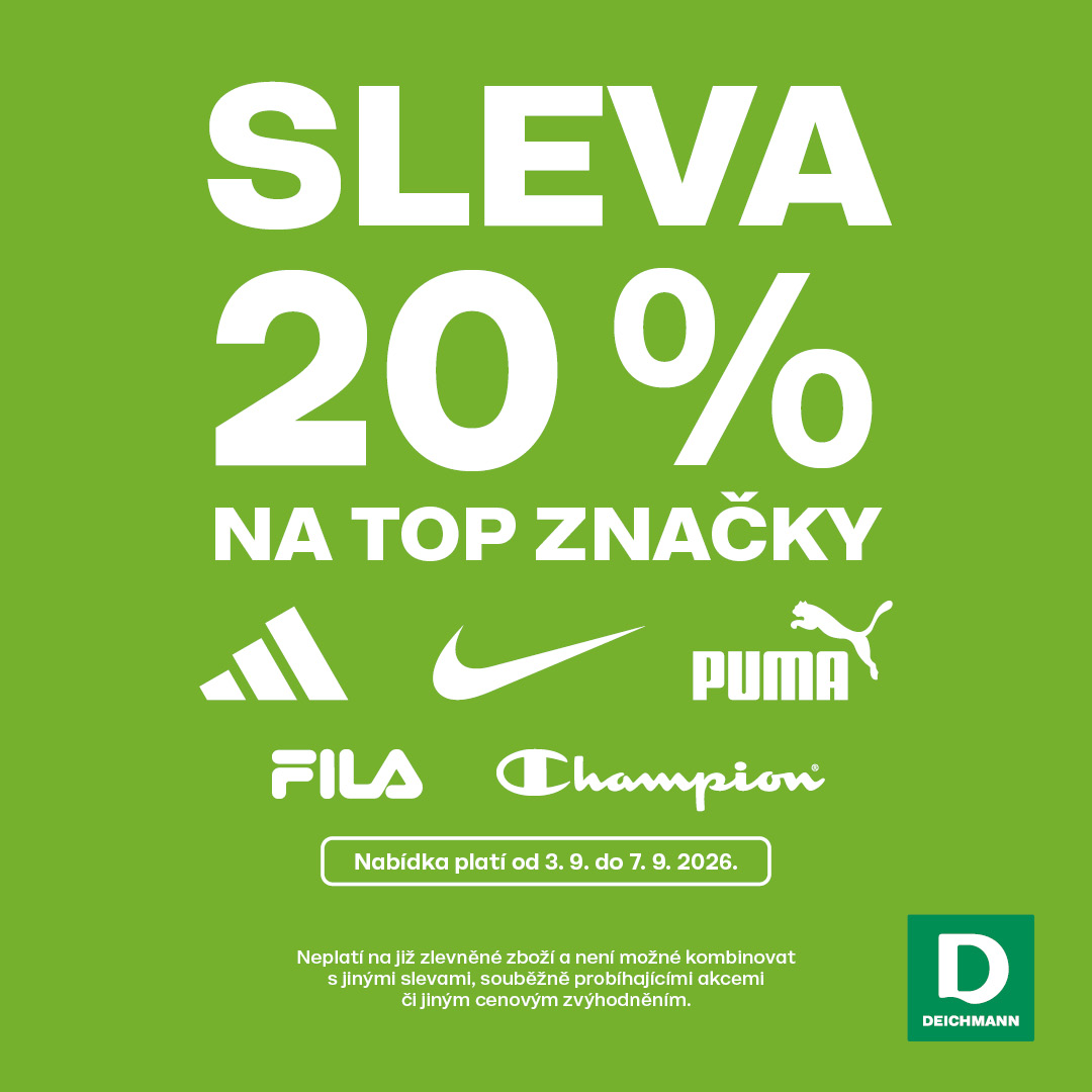 Sleva 20 % na TOP značky
